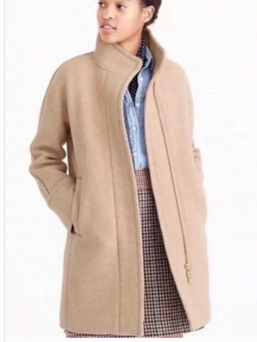 J. Crew Wool Blend Stadium Coat in Oatmeal | Size 2 | Beautiful Condition